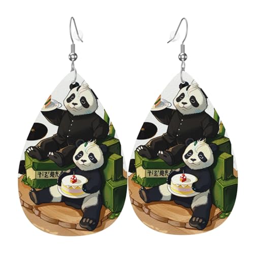 Pandas von Vater und Sohn, Leder-Ohrringe, europäischer und amerikanischer Stil, Ohrringe für junge Frauen, Geburtstagsgeschenke/Valentinstagsgeschenke Pandas von Vater und Sohn, Leder-Ohrringe, europäischer und amerikanischer Stil, Ohrringe für junge Frauen, Geburtstagsgeschenke/Valentinstagsgeschenke von WZYCWB