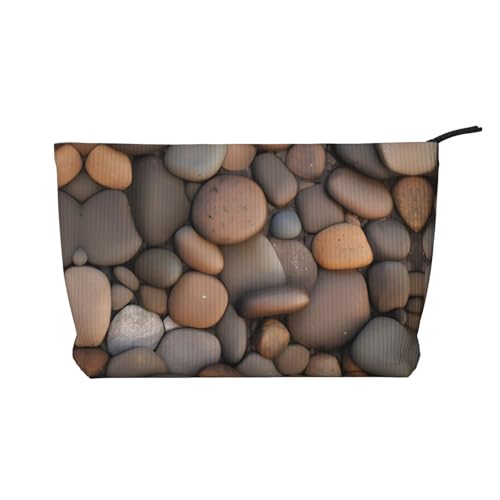 Pebbles in the beach Damen Cord-Kosmetiktasche, tragbare Reißverschluss-Handtasche, geeignet für Reisen und die tägliche Aufbewahrung von Kosmetika von WZYCWB