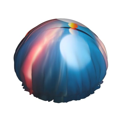 Ping-Pong Doppellagige Damen-Duschhaube, wiederverwendbar, großes Design, geeignet für alle Haarlängen, geeignet für Mädchen, Spa und Heimsalon. von WZYCWB
