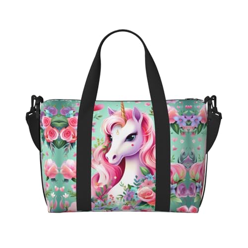 Pink Unicorn Damen Handtaschen Crossbody Reisetasche Casual Handtasche mit Reißverschluss Geeignet für Arbeit Reisen Fitness Reisen von WZYCWB
