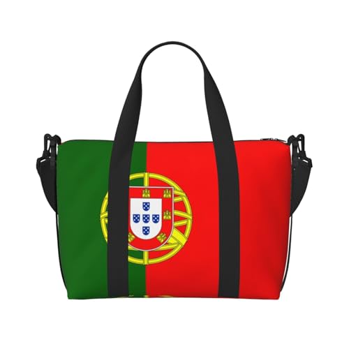 Portugiesische Flagge Damen Handtasche Crossbody Reisetasche Casual Handtasche mit Reißverschluss Geeignet für Arbeit Reisen Fitness Reisen Schwarz Einheitsgröße von WZYCWB