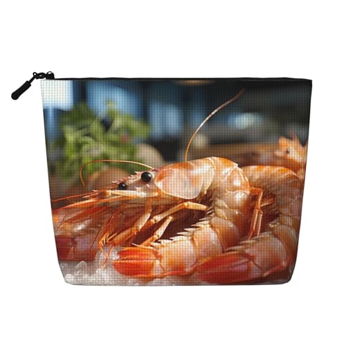 Prawns Damen Kultur- und Kosmetiktasche, Unisex-Kulturbeutel, Aufbewahrungstasche für Körperpflege Prawns Damen Kultur- und Kosmetiktasche, Unisex-Kulturbeutel, Aufbewahrungstasche für Körperpflege von WZYCWB