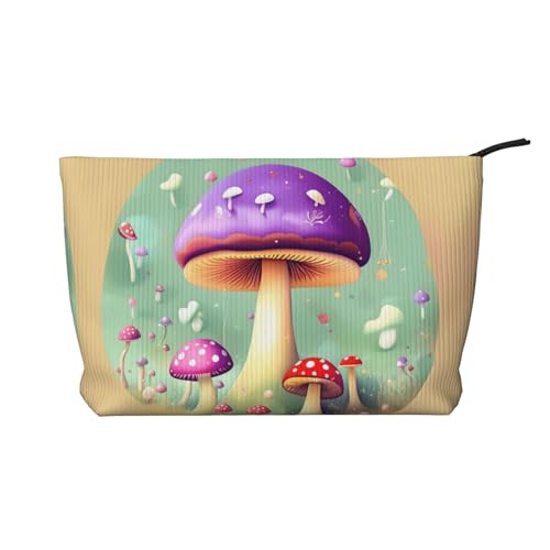 Purple Dream Mushroom Damen-Kosmetiktasche, tragbar, mit Reißverschluss, geeignet für Reisen und die tägliche Aufbewahrung von Kosmetika, Schwarz, Einheitsgröße Purple Dream Mushroom Damen-Kosmetiktasche, tragbar, mit Reißverschluss, geeignet für Reisen und die tägliche Aufbewahrung von Kosmetika, Schwarz, Einheitsgröße von WZYCWB