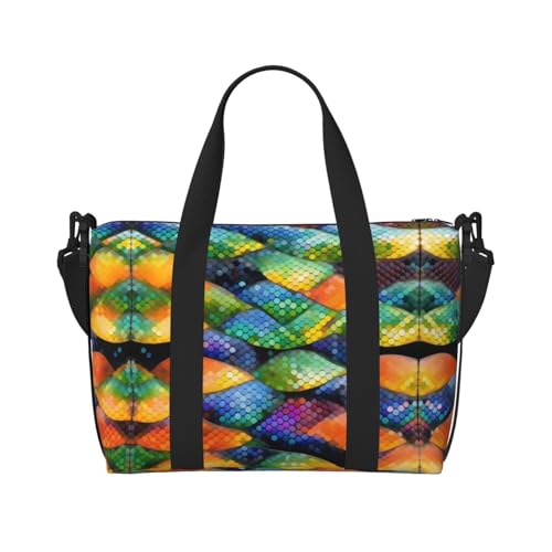 Rainbow Fish Scale Damen Handtasche Crossbody Reisetasche Casual Handtasche mit Reißverschluss Geeignet für Arbeit, Reisen, Fitness, Reisen Rainbow Fish Scale Damen Handtasche Crossbody Reisetasche Casual Handtasche mit Reißverschluss Geeignet für Arbeit, Reisen, Fitness, Reisen von WZYCWB