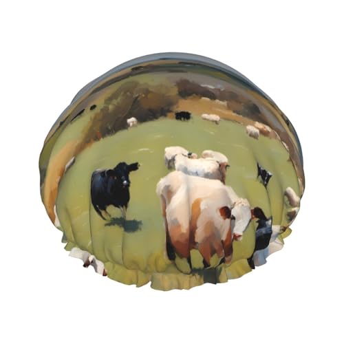 Riesige Bauernhof, doppellagige Damen-Duschhaube, wiederverwendbar, großes Design, geeignet für alle Haarlängen, geeignet für Mädchen, Spa und Heimsalon. von WZYCWB