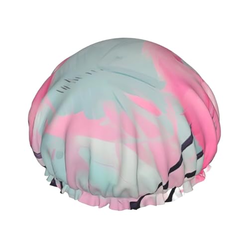 Rosa Flamingo Doppelschicht Damen Duschhaube, wiederverwendbar, großes Design, geeignet für alle Haarlängen, geeignet für Mädchen, Spa und Heimsalon. von WZYCWB
