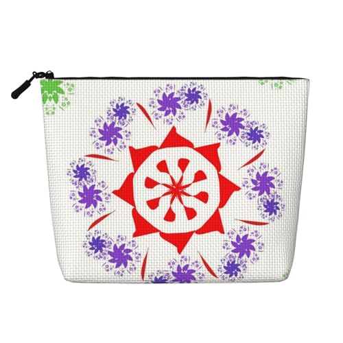 Rotierende lila Blumen Damen Kultur- und Kosmetiktasche, Unisex-Kulturbeutel, Aufbewahrungstasche für Körperpflege, Schwarz, Einheitsgröße Rotierende lila Blumen Damen Kultur- und Kosmetiktasche, Unisex-Kulturbeutel, Aufbewahrungstasche für Körperpflege, Schwarz, Einheitsgröße von WZYCWB