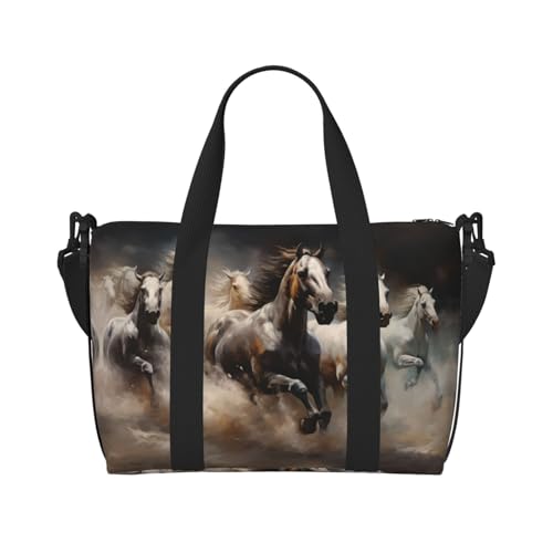Running of the Horses Damen Handtasche Crossbody Reisetasche Casual Handtasche mit Reißverschluss Geeignet für Arbeit, Reisen, Fitness, Reisen von WZYCWB