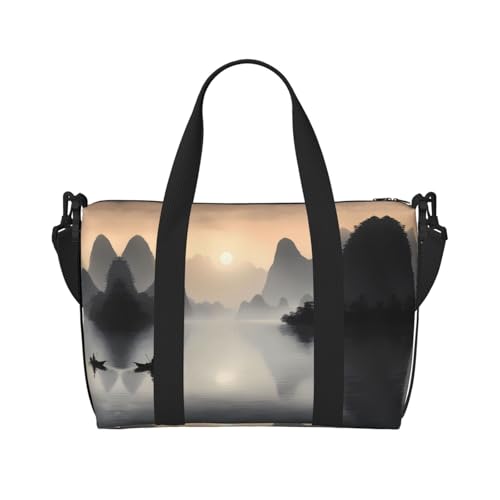 SANSUI Japanische Firma Damen Handheld Crossbody Reisetasche Casual Handtasche mit Reißverschluss Geeignet für Arbeit Reisen Fitness Reisen Schwarz Einheitsgröße von WZYCWB