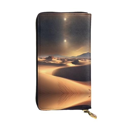 Sahara Wüste gemusterte lange Geldbörse aus Leder (19,1 x 10,4 cm), extra großes Multifunktionsfach, tolles Geschenk von WZYCWB