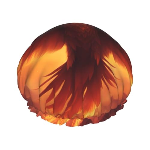 Schöne Phoenix Doppellagige Damen-Duschhaube, wiederverwendbar, großes Design, geeignet für alle Haarlängen, geeignet für Mädchen, Spa und Heimsalon. von WZYCWB
