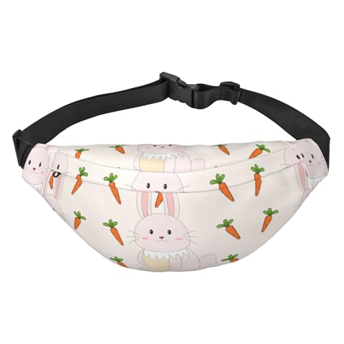 Smiling Rabbit Reise-Hüfttasche, geeignet für Sport, Laufen, Radfahren, Reisen, Angeln, Jungen, große Crossbody-Hüfttasche von WZYCWB