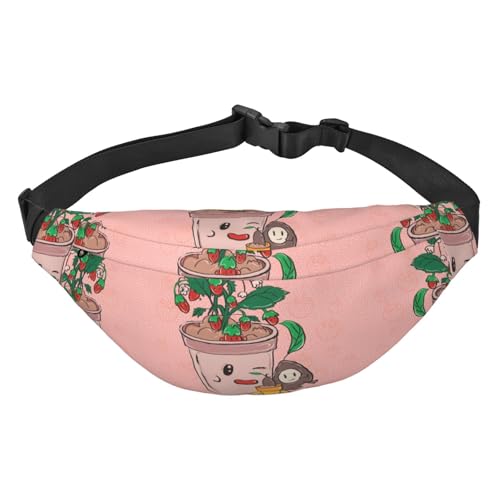 Sonnenblumenkerne und Erdbeeren Reise-Hüfttasche, geeignet für Sport, Laufen, Radfahren, Reisen, Angeln, Jungen, große Umhängetasche von WZYCWB