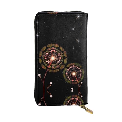 Starry Pusteblume gemusterte lange Geldbörse aus Leder (19,1 x 10,4 cm) | extra großes Multifunktionsfach | tolles Geschenk von WZYCWB