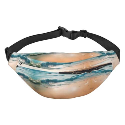 Strandlandschaft, modische Hüfttasche, geeignet für Sport, Laufen, Radfahren, Reisen, Angeln, Jungen, große Umhängetasche Strandlandschaft, modische Hüfttasche, geeignet für Sport, Laufen, Radfahren, Reisen, Angeln, Jungen, große Umhängetasche von WZYCWB