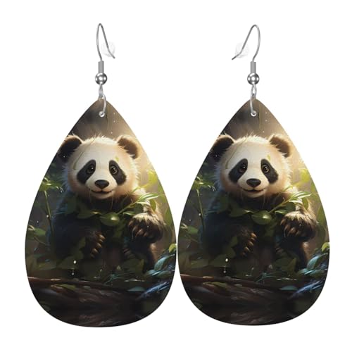 Süße Panda-Pflanzen-Leder-Ohrringe, europäischer und amerikanischer Stil, Ohrringe für junge Frauen, Geburtstagsgeschenke/Valentinstagsgeschenke Süße Panda-Pflanzen-Leder-Ohrringe, europäischer und amerikanischer Stil, Ohrringe für junge Frauen, Geburtstagsgeschenke/Valentinstagsgeschenke von WZYCWB