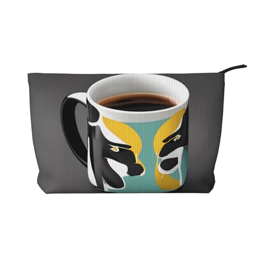 Tasse Kaffee Damen Cord Kosmetiktasche, tragbare Reißverschluss-Handbrieftasche, geeignet für Reisen und die tägliche Aufbewahrung von Kosmetika von WZYCWB