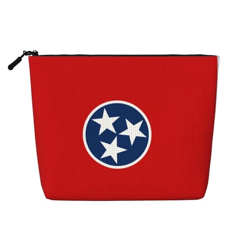 Tennessee Staatsflagge Damen Kultur- und Kosmetiktasche, Unisex-Kulturbeutel, Körperpflege-Aufbewahrungstasche, Schwarz, Einheitsgröße von WZYCWB