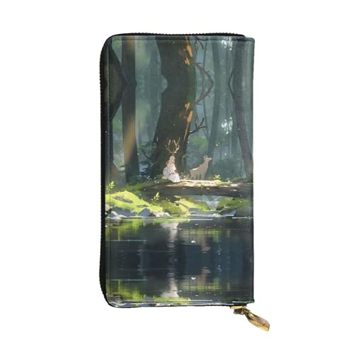 The Girl by The River Gemusterte lange Geldbörse aus Leder (19,1 x 10,4 cm) | Extra großes Multifunktionsfach | tolles Geschenk von WZYCWB