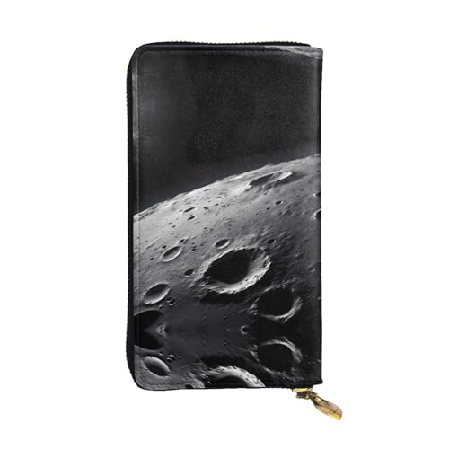 The Moon gemusterte lange Geldbörse aus Leder (19,1 x 10,4 cm), extra großes Multifunktionsfach, tolles Geschenk von WZYCWB