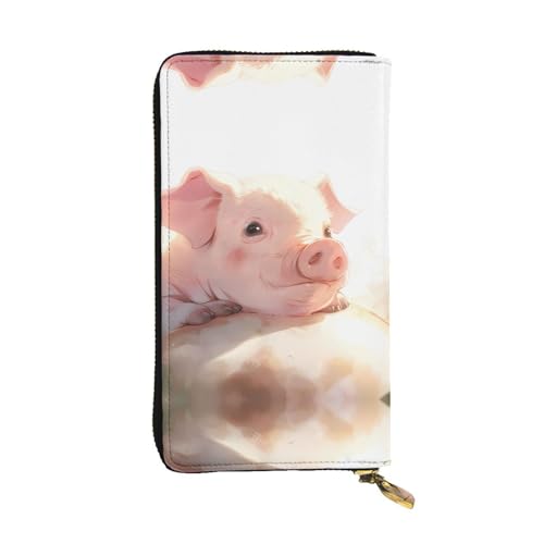 The Pigs are Looking Gemusterte Geldbörse aus Leder (19,1 x 10,4 cm) | Extra großes Multifunktionsfach | tolles Geschenk von WZYCWB