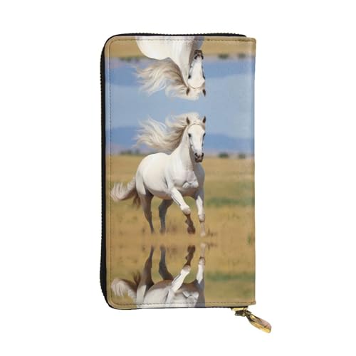 The White Stallion Patterned Leather Long Wallet (19,1 x 10,4 cm) | Extra großes Multifunktionsfach | Tolles Geschenk von WZYCWB