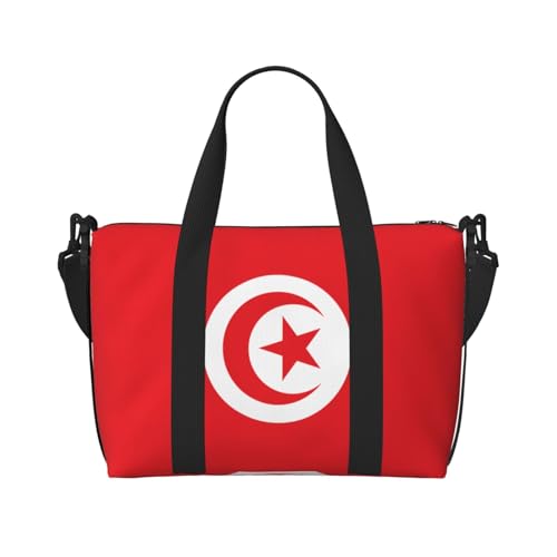 Tunesische Flagge Damen Handtasche Crossbody Reisetasche Casual Handtasche mit Reißverschluss Geeignet für Arbeit Reisen Fitness Reisen Schwarz Einheitsgröße von WZYCWB