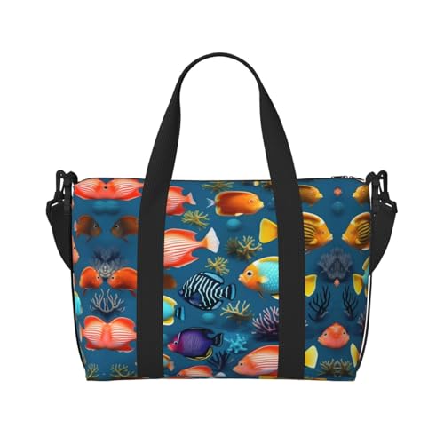 U-Boot-Rifffisch-Damen-Handtasche/Umhängetasche, lässige Handtasche mit Reißverschluss, geeignet für Arbeit, Reisen, Fitness, Reisen von WZYCWB