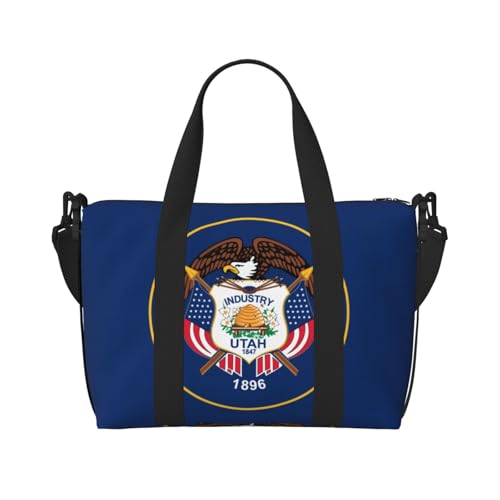Utah Flag Damen Handheld Crossbody Reisetasche Casual Handtasche mit Reißverschluss Geeignet für Arbeit Reisen Fitness Reisen Schwarz Einheitsgröße von WZYCWB