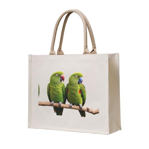 WZYCWB 1 Paar bedruckte dreidimensionale Canvas-Tragetaschen mit Regenwaldpapageien, geeignet für Reisen, Arbeit, Fitness, Camping und Strand WZYCWB 1 Paar bedruckte dreidimensionale Canvas-Tragetaschen mit Regenwaldpapageien, geeignet für Reisen, Arbeit, Fitness, Camping und Strand von WZYCWB
