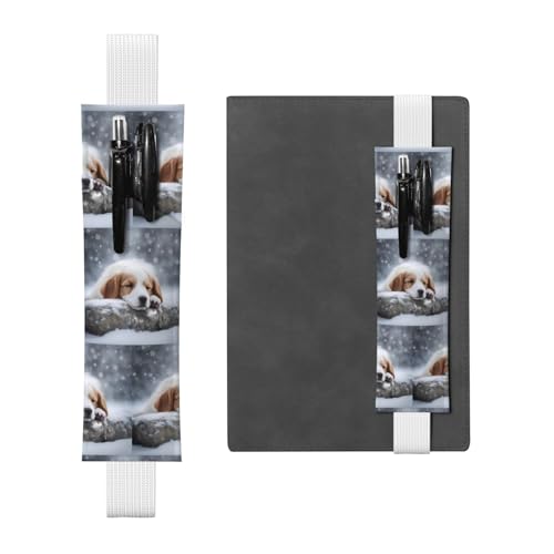 WZYCWB A Sleeping Dog Diary Federmäppchen, PVC-Stifthalter und Stifthalter mit Gummibändern und Lesezeichen sind die beste Geschenkidee., Weiß, One Size von WZYCWB