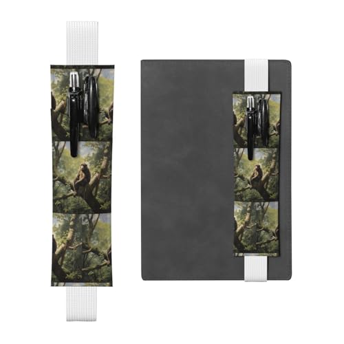 WZYCWB Affe sitzt auf einem Baum Tagebuch Federmäppchen, PVC-Stifthalter und Stifthalter mit Gummibändern und Lesezeichen sind die beste Geschenkwahl. von WZYCWB