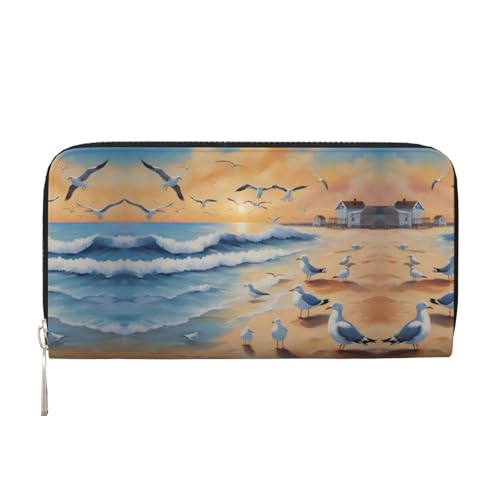 WZYCWB Airborne Möwen Bedruckte Geldbörse mit Reißverschluss, perfekt für Reisen, Business und den Alltag. Hält Handys und Bargeld. von WZYCWB
