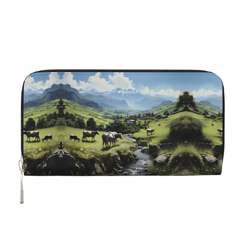 WZYCWB Alpine Farm Cows Printed zippered wallet perfect for travel, business, and everyday wear Holds cell phones and cash von WZYCWB