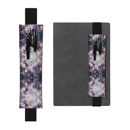 WZYCWB Anhänger Veilchen Blume gedruckt Große Kapazität PVC Stifthalter + Kreatives Tagebuch Stifttasche Set mit Gummiband Anti-Rutsch-Design von WZYCWB