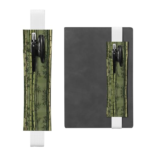 WZYCWB Bamboo Green Diary Federmäppchen, PVC-Stifthalter und Stifthalter mit Gummibändern und Lesezeichen sind die beste Geschenkwahl. von WZYCWB