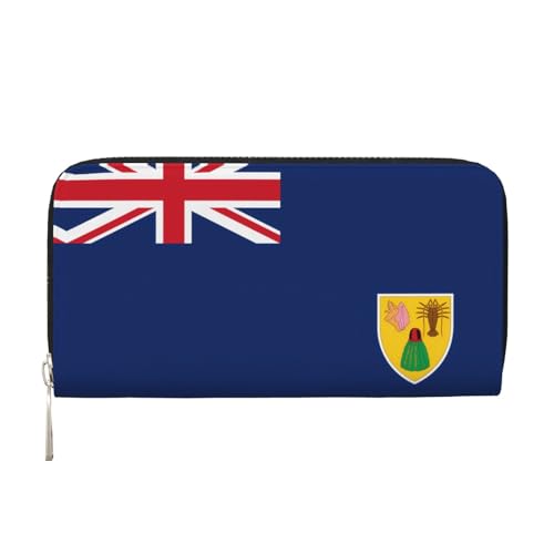 WZYCWB Bedruckte Geldbörse mit Reißverschluss und Flagge der Turks- und Caicosinseln, perfekt für Reisen, Business, und Alltag. Hält Handys und Bargeld. von WZYCWB