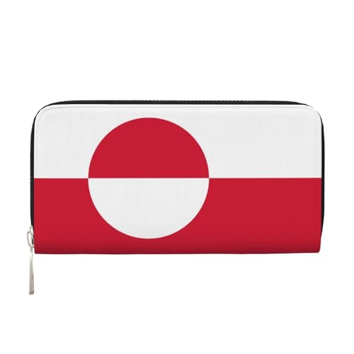 WZYCWB Bedruckte Geldbörse mit grönländischer Flagge, perfekt für Reisen, Business und den Alltag. Hält Handys und Bargeld. von WZYCWB
