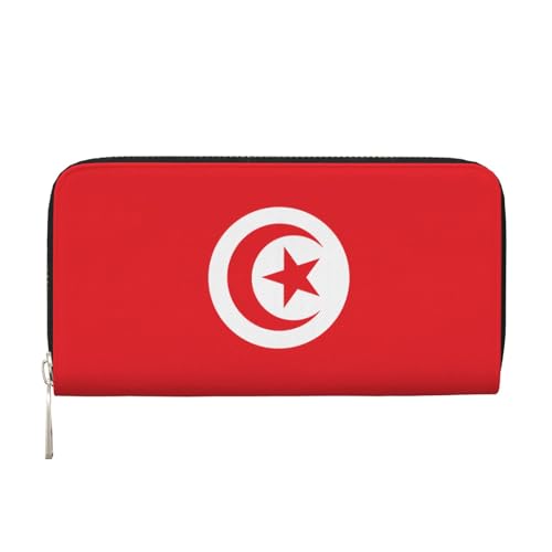 WZYCWB Bedruckte Geldbörse mit tunesischer Flagge, perfekt für Reisen, Business und den Alltag. Hält Handys und Bargeld. von WZYCWB