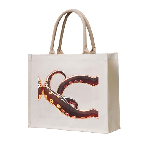 WZYCWB Bedruckte dreidimensionale Canvas-Tragetasche mit Oktopus-Tentakeln, geeignet für Reisen, Arbeit, Fitness, Camping und Strand WZYCWB Bedruckte dreidimensionale Canvas-Tragetasche mit Oktopus-Tentakeln, geeignet für Reisen, Arbeit, Fitness, Camping und Strand von WZYCWB
