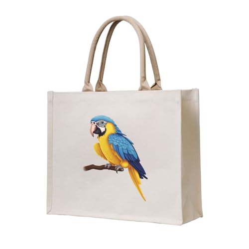 WZYCWB Bedruckte dreidimensionale Canvas-Tragetasche mit Papageien-Motiv, geeignet für Reisen, Arbeit, Fitness, Camping und Strand WZYCWB Bedruckte dreidimensionale Canvas-Tragetasche mit Papageien-Motiv, geeignet für Reisen, Arbeit, Fitness, Camping und Strand von WZYCWB