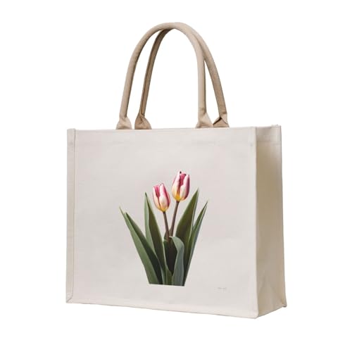 WZYCWB Bedruckte dreidimensionale Canvas-Tragetasche mit Tulpenblumen, geeignet für Reisen, Arbeit, Fitness, Camping und Strand WZYCWB Bedruckte dreidimensionale Canvas-Tragetasche mit Tulpenblumen, geeignet für Reisen, Arbeit, Fitness, Camping und Strand von WZYCWB