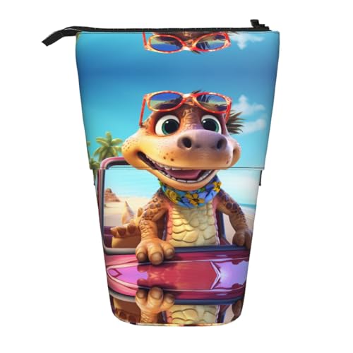 WZYCWB Bedruckter einziehbarer Stifthalter "Happy Little Dinosaurier" für Wohnheim oder Büro. von WZYCWB