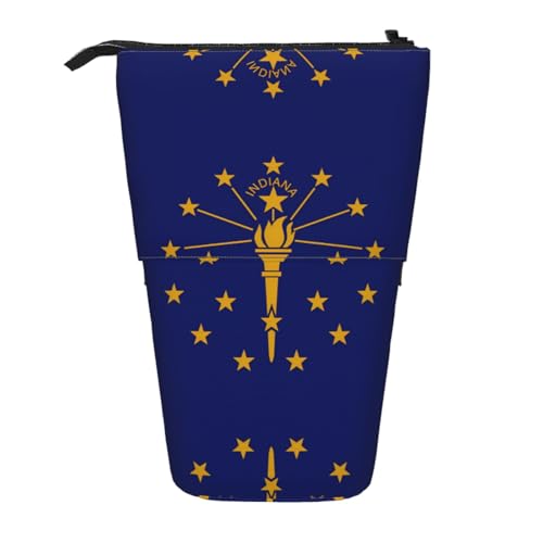 WZYCWB Bedruckter einziehbarer Stifthalter mit Indiana-Flagge für Wohnheim oder Büro. von WZYCWB