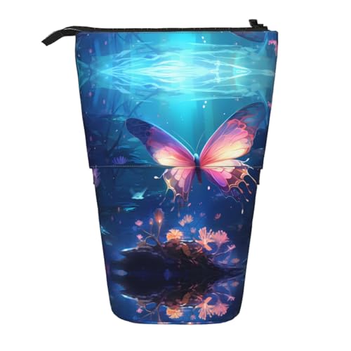 WZYCWB Bedruckter einziehbarer Stifthalter mit fliegendem Schmetterling für Wohnheim oder Büro. von WZYCWB