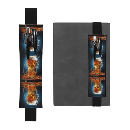 WZYCWB Bierschaumstoff bedruckter großer Kapazität PVC-Stifthalter + kreatives Tagebuch Stiftebeutel-Set mit Gummiband, Anti-Rutsch-Design von WZYCWB