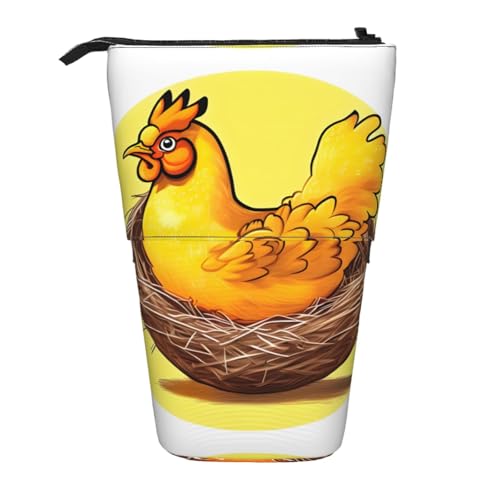 WZYCWB Bird's Nest Golden Huhn bedruckter einziehbarer Stifthalter für Wohnheim oder Büro. von WZYCWB