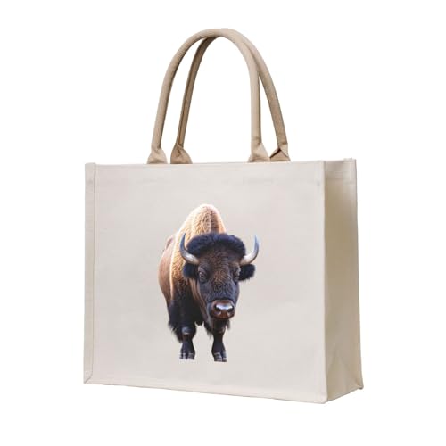 WZYCWB Bison Stehende bedruckte dreidimensionale Canvas-Tragetasche, geeignet für Reisen, Arbeit, Fitness, Camping und Strand WZYCWB Bison Stehende bedruckte dreidimensionale Canvas-Tragetasche, geeignet für Reisen, Arbeit, Fitness, Camping und Strand von WZYCWB