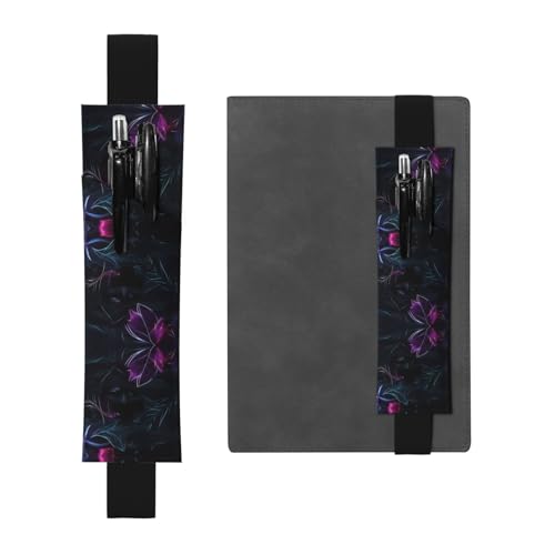WZYCWB Black Mystery bedruckter großer PVC-Stifthalter + kreatives Tagebuch-Stifttaschen-Set mit Gummiband, Anti-Rutsch-Design von WZYCWB