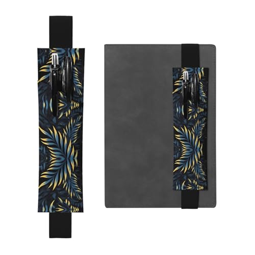 WZYCWB Blätter im Dunkeln bedruckter großer Kapazität PVC-Stifthalter + kreatives Tagebuch-Stifttaschen-Set mit Gummiband, Anti-Rutsch-Design von WZYCWB